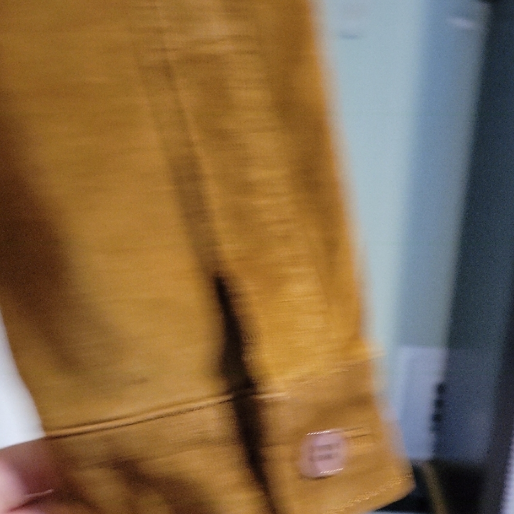 Vintage Caramel Brown Suede Boxy Button Down Shirt Jacket - XL - Picture 6 of 8